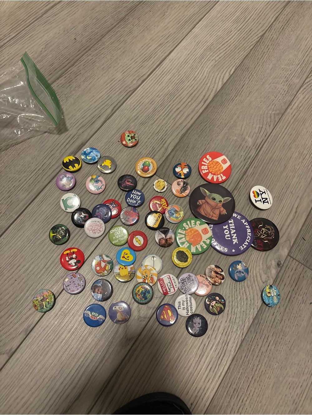 Assorted Pop Culture Button Pin Lot - Multicolor